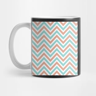 Peach Blue Chevron Multi-color Pattern Mug